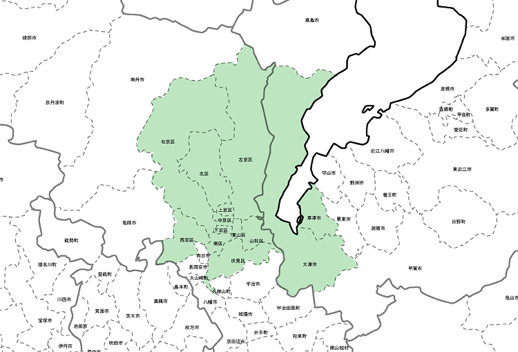 地図上で配達エリアに色を付けた図